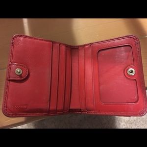 Red Coach brand wallet