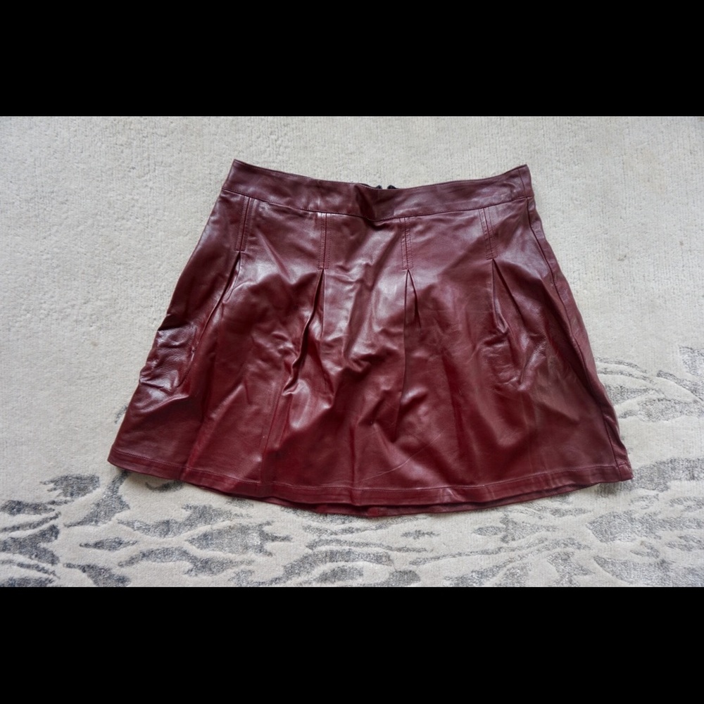 Love & Liberty Oxblood Pleather Skirt