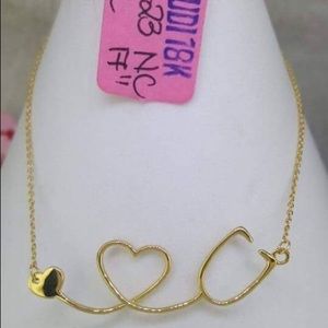 Stethoscope necklace 18k solid gold