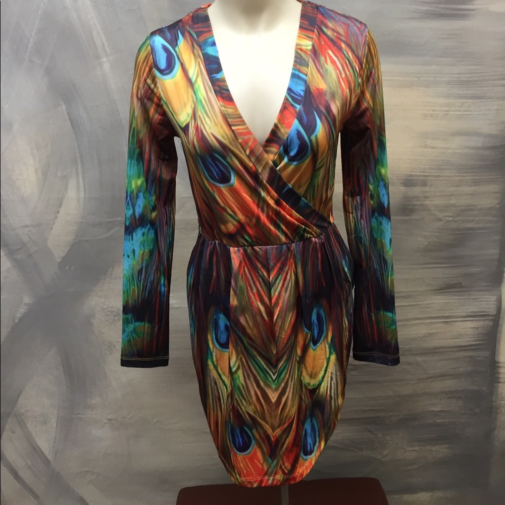 Multicolored Long Sleeve Dress