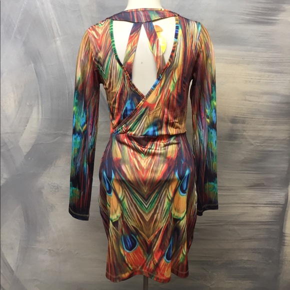 Multicolored Long Sleeve Dress - Picture 3 of 4