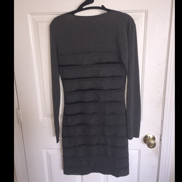 Gray and black mesh bodycon dress - Picture 2 of 3