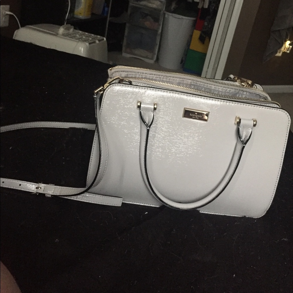 Glossy gray Kate spade purse