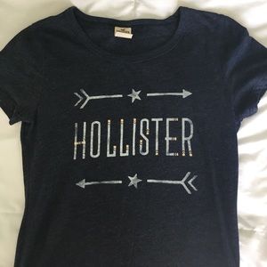 HOLLISTER Logo Navy Blue Short-Sleeved Tee