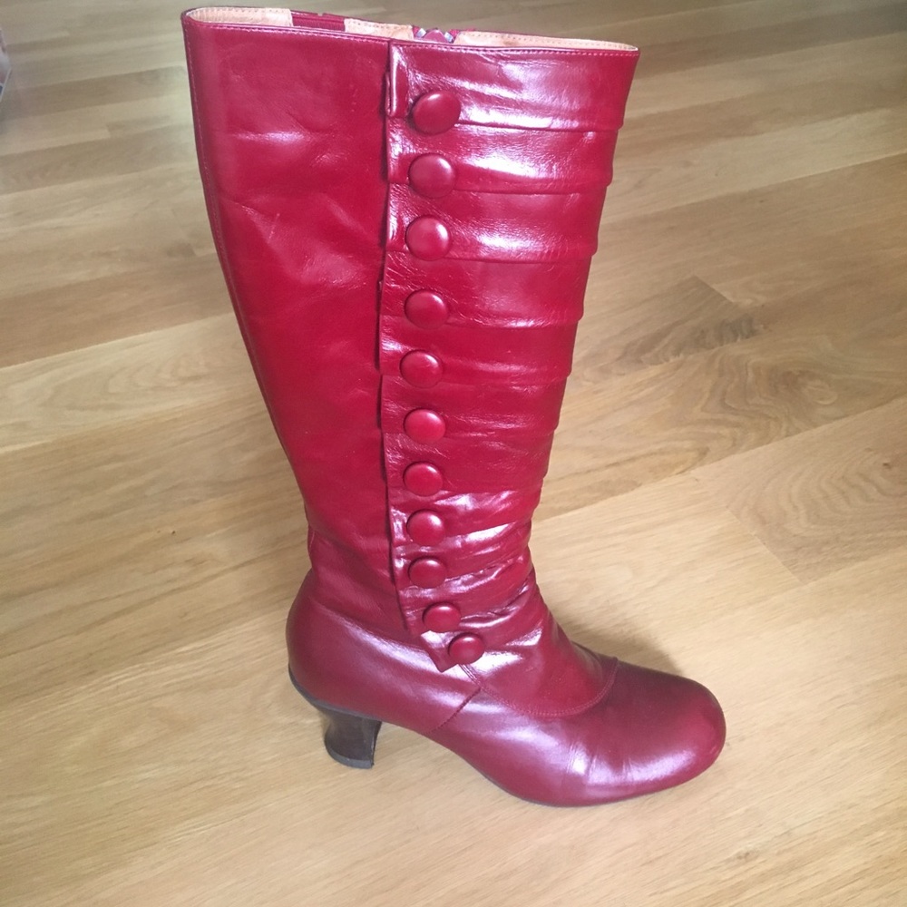 Miz Mooz deep red knee high boots
