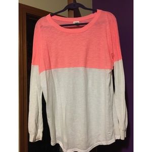 Pink brand, pink and white long sleeve shirt
