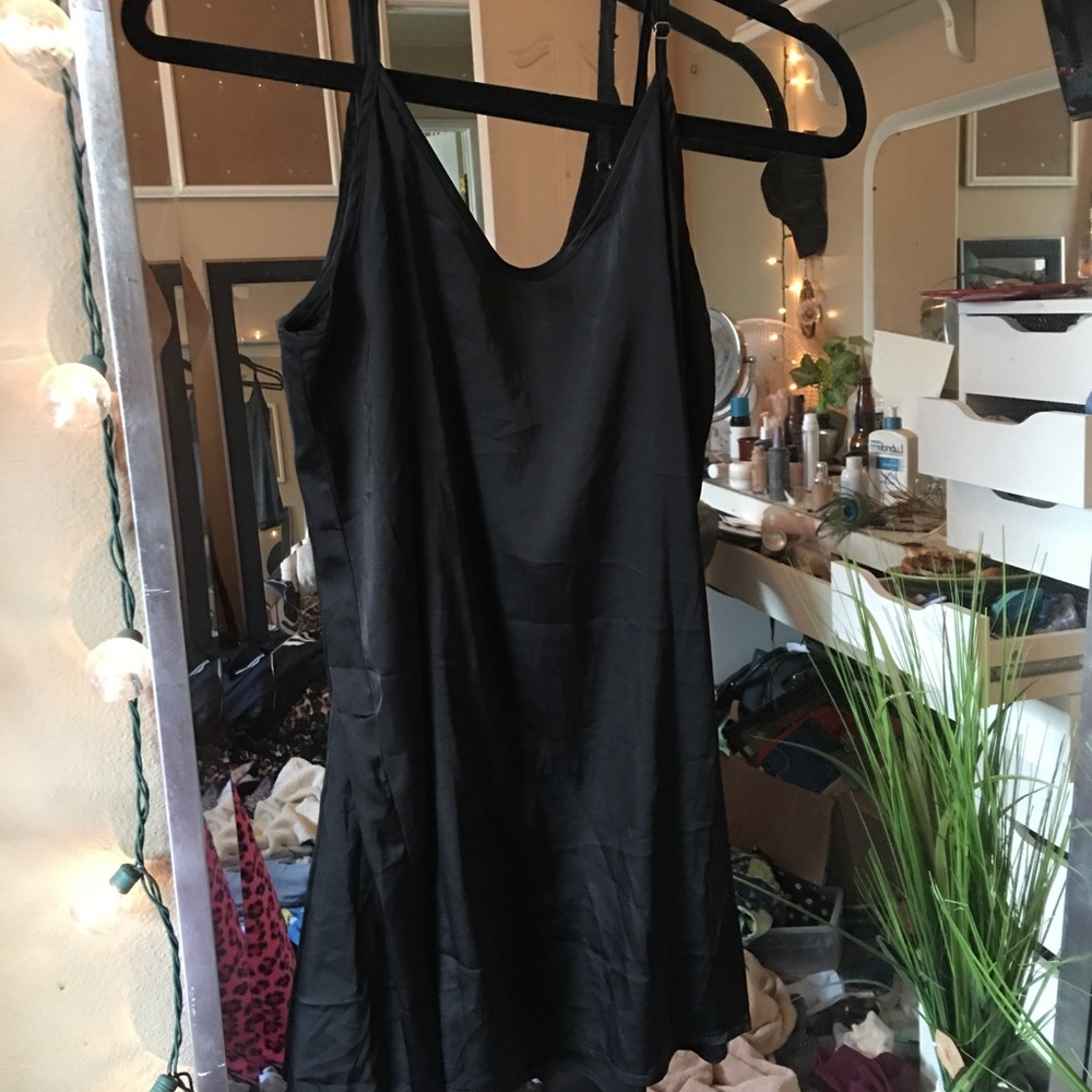 Black silky dress