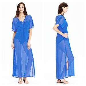 Old Navy BLACK Crinkle Chiffon Maxi Beach cover up