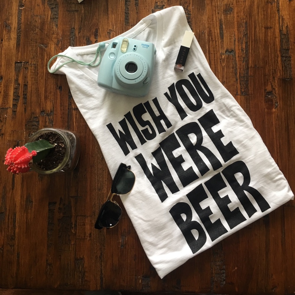 WISH YOU WERE BEER MUSCLE TEE