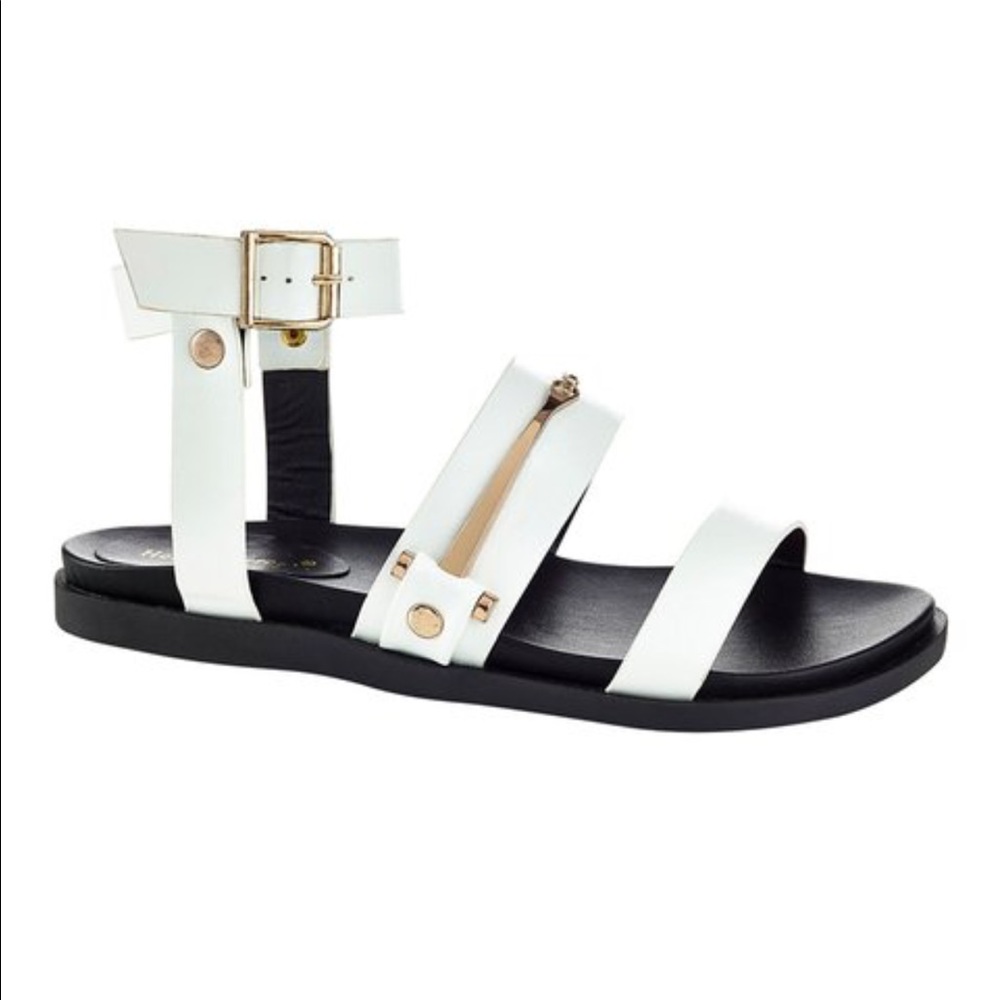 Black Gold-Accent Gladiator Sandal