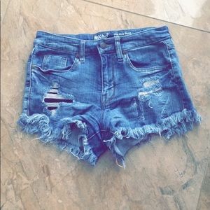Denim high waisted shorts