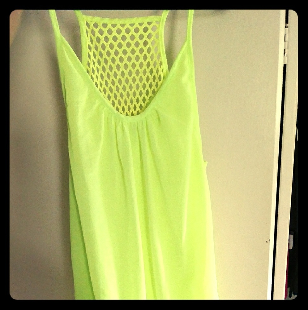 Neon green dress knee length