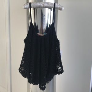 Vintage Havana crochet cropped swing tank