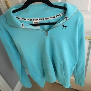 VS Pink Blue Quarter Zip up