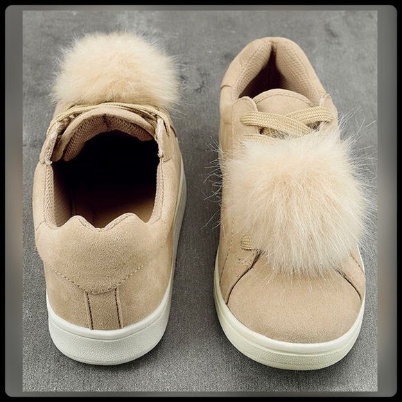 POMPOM NUDE SUEDE SNEAKERS - Picture 4 of 6