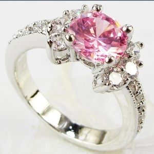 Pink and sliver size 6 ring