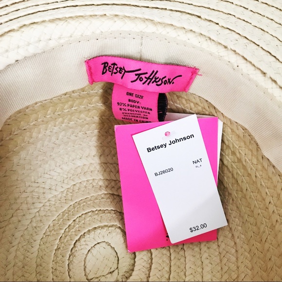 BETSEY Johnson Pom Pom Straw Hat - Picture 3 of 3