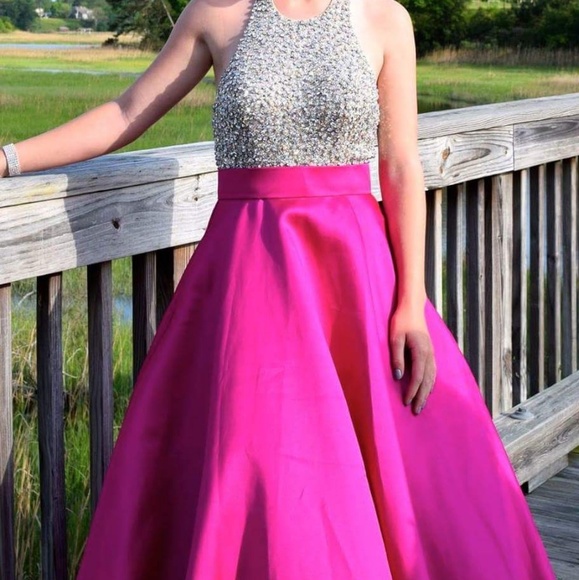Prom or Pageant dress magenta color, worn two time - Picture 1 of 6