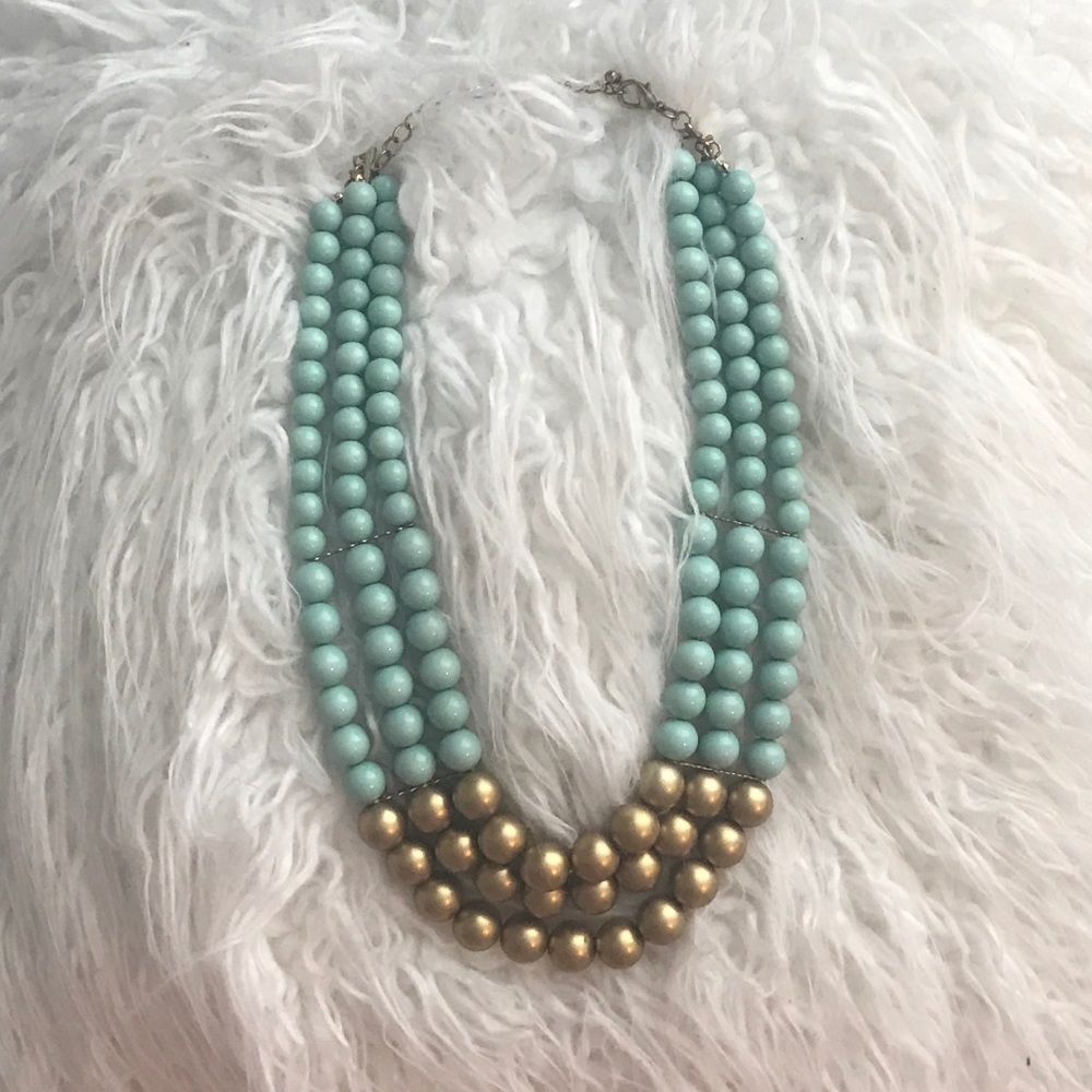 🌻Add to any bundle for $3.* Mint/Gold Necklace