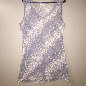 Lavender and white lace tank