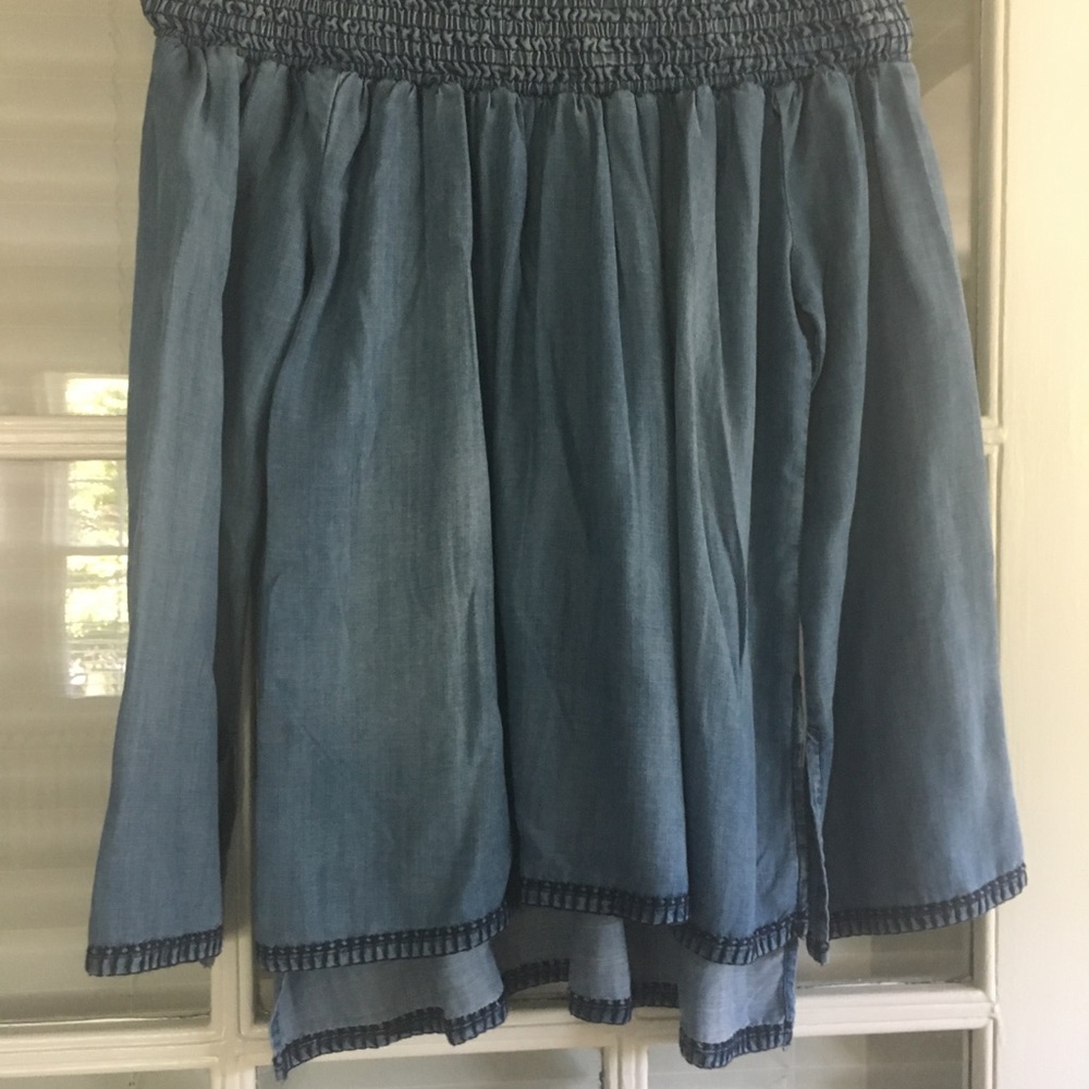Cold Shoulder Denim Top! Details Galore!