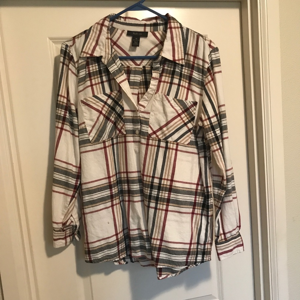 Style & Co plaid shirt, size M