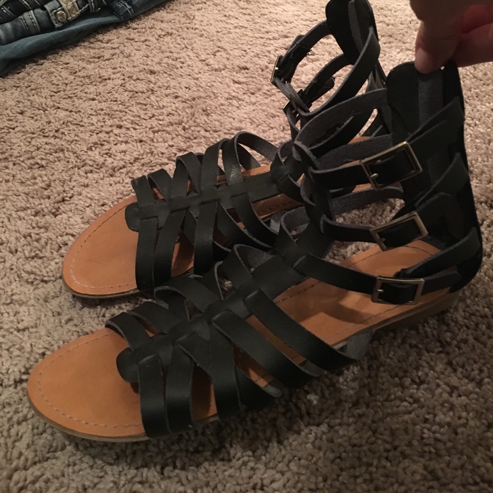 Black Gladiator Sandals
