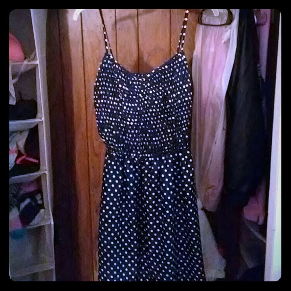 Spaghetti strap polka dot dress