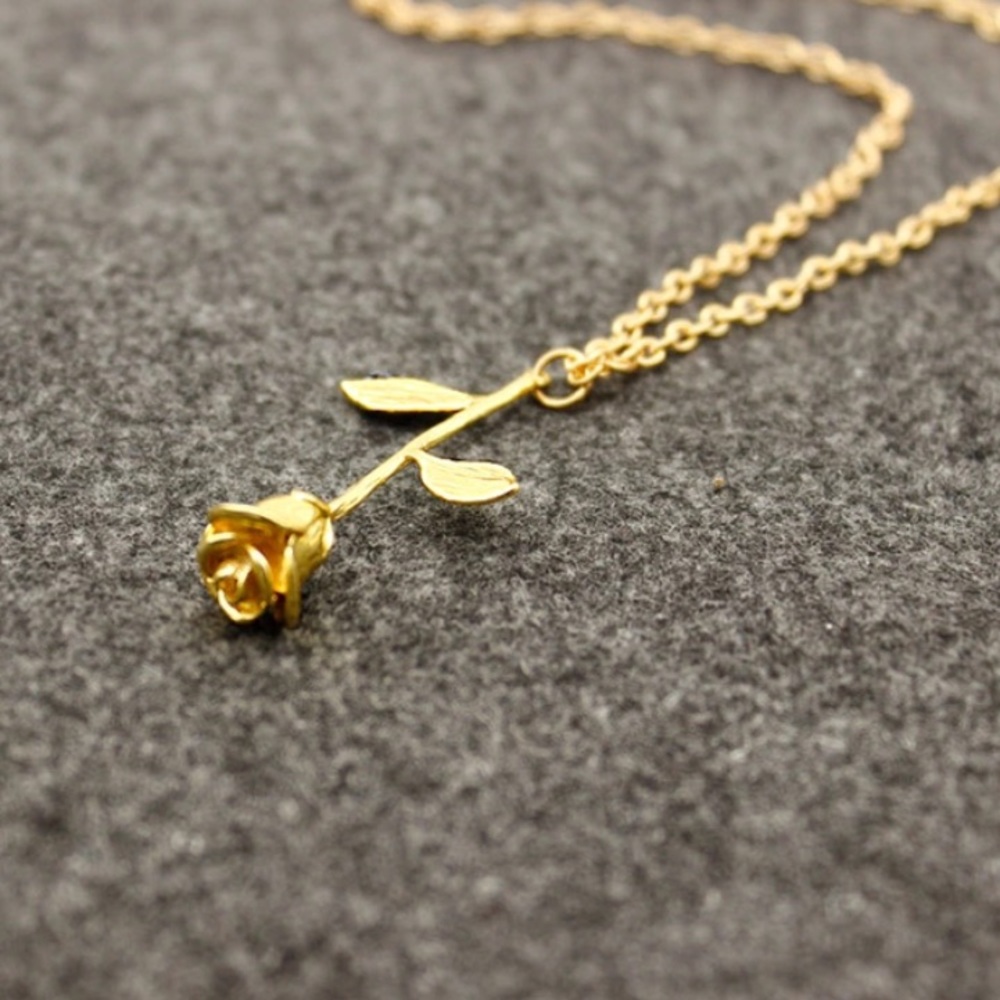 Hanging Rose Necklace