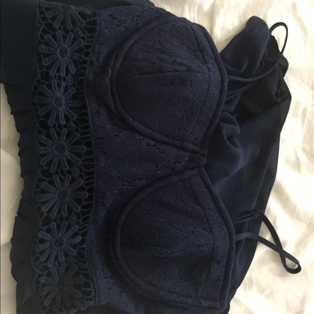 Navy blue high low dress