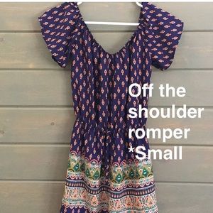 Boutique Off the Shoulder Romper