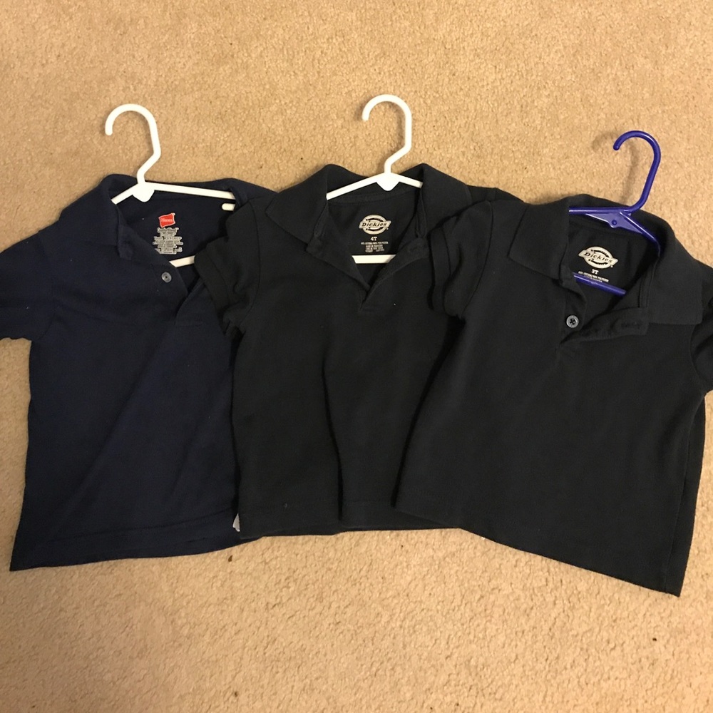 3T/4T/YXS uniform blue polo tops and khaki shorts