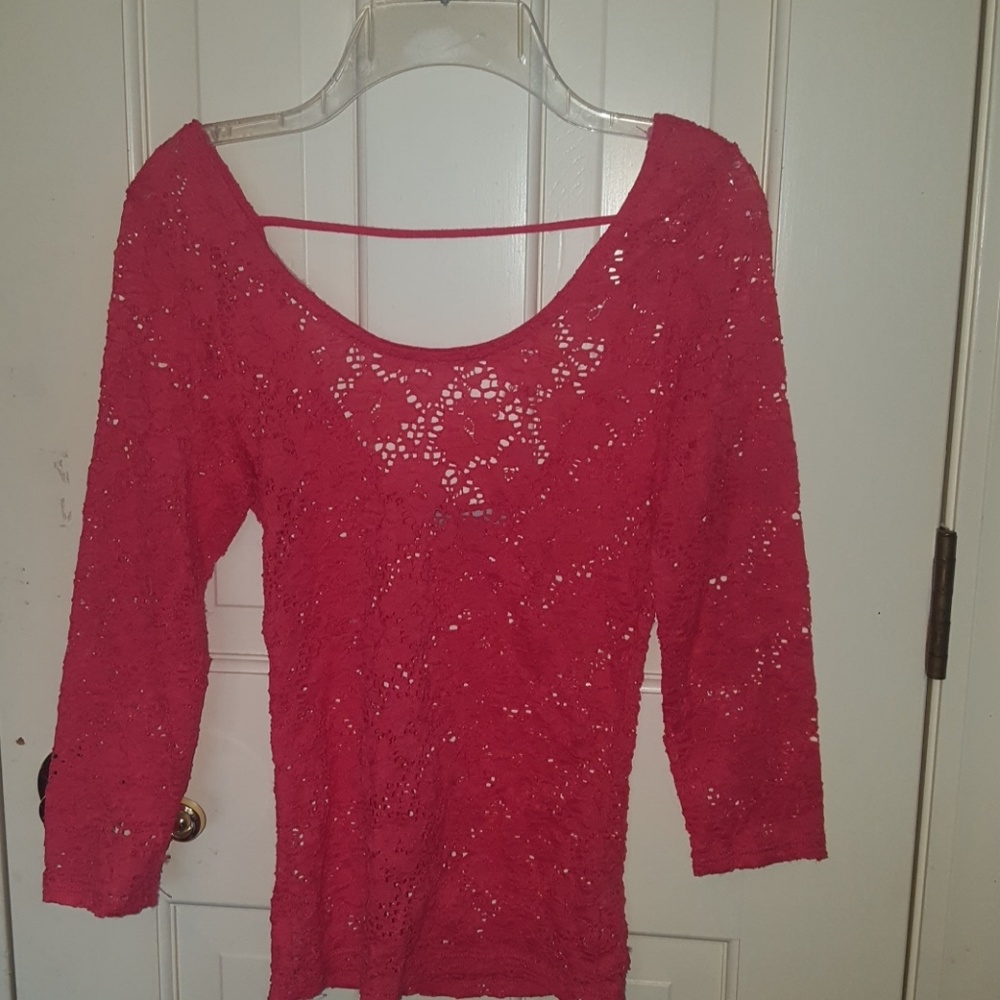 Coral lacey top