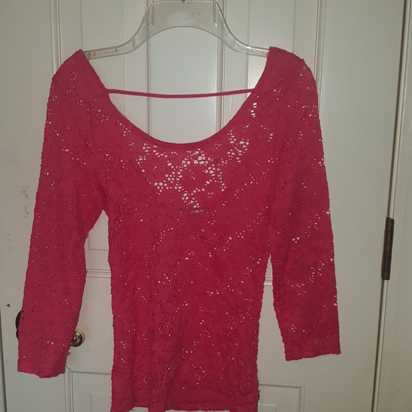 Coral lacey top - Picture 1 of 3