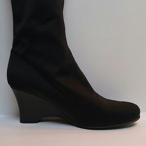 Fitzwell Shoes - Sexy satin stretch winter wedge boots! Fitzwell Shoes - Sexy satin stretch winter wedge boots!