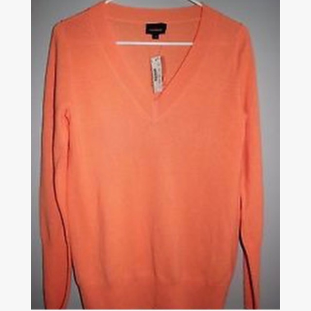 JCrew Orange Cashmere Sweater NWT
