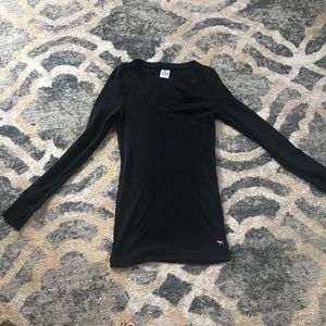 Long Sleeve Black VS Pink T Shirt