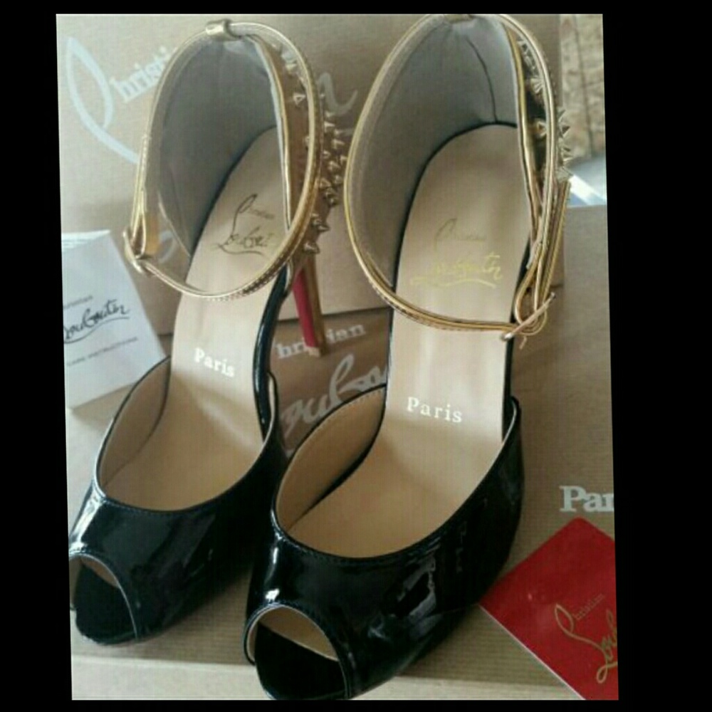 NIB CL R eplica Pina gold stud heel red bottoms