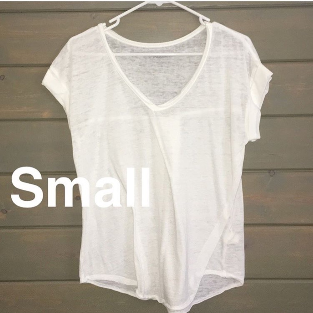 Distressed white V Neck Top