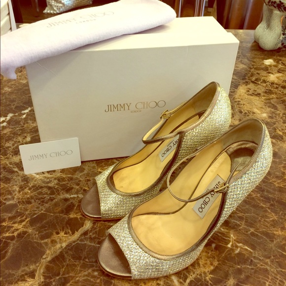 Jimmy Choo Tahiti Pumps in champagne glitter - Picture 2 of 8