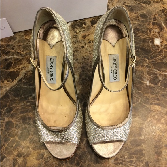 Jimmy Choo Tahiti Pumps in champagne glitter - Picture 3 of 8