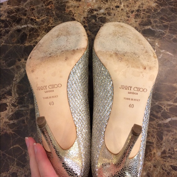 Jimmy Choo Tahiti Pumps in champagne glitter - Picture 5 of 8