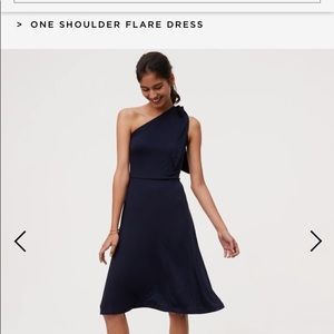 LOFT one shoulder flare dress