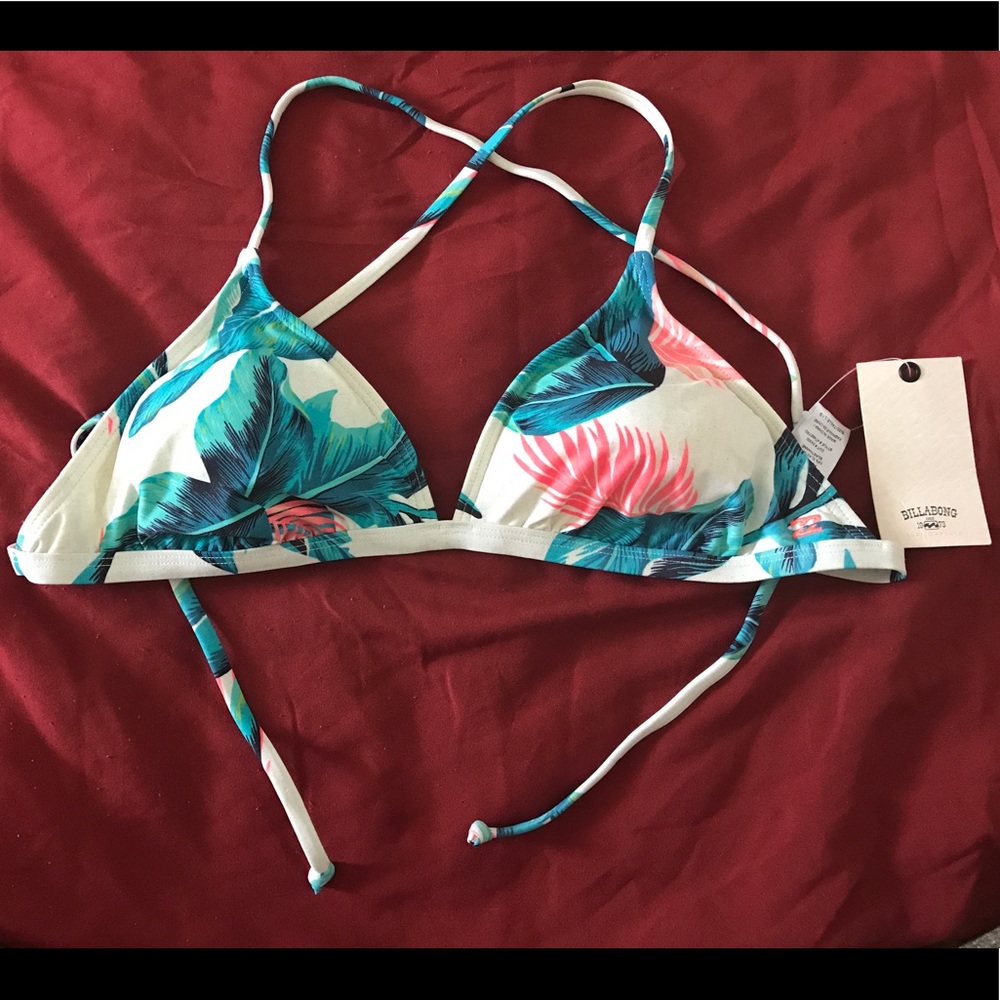 Billabong tropical leaves bikini top