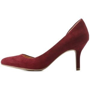 Charlotte Russe Burgundy pointed toe pump