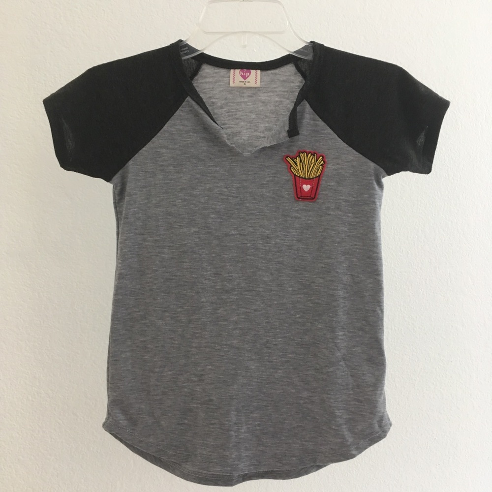 shirt with french fry patch