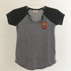 shirt with french fry patch