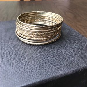 Gold tone bangles