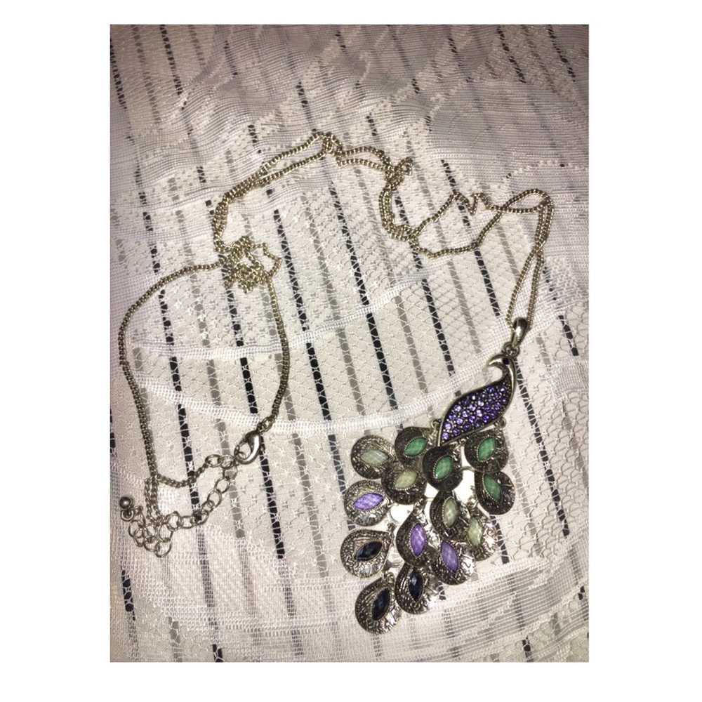 Peacock Dangle Necklace