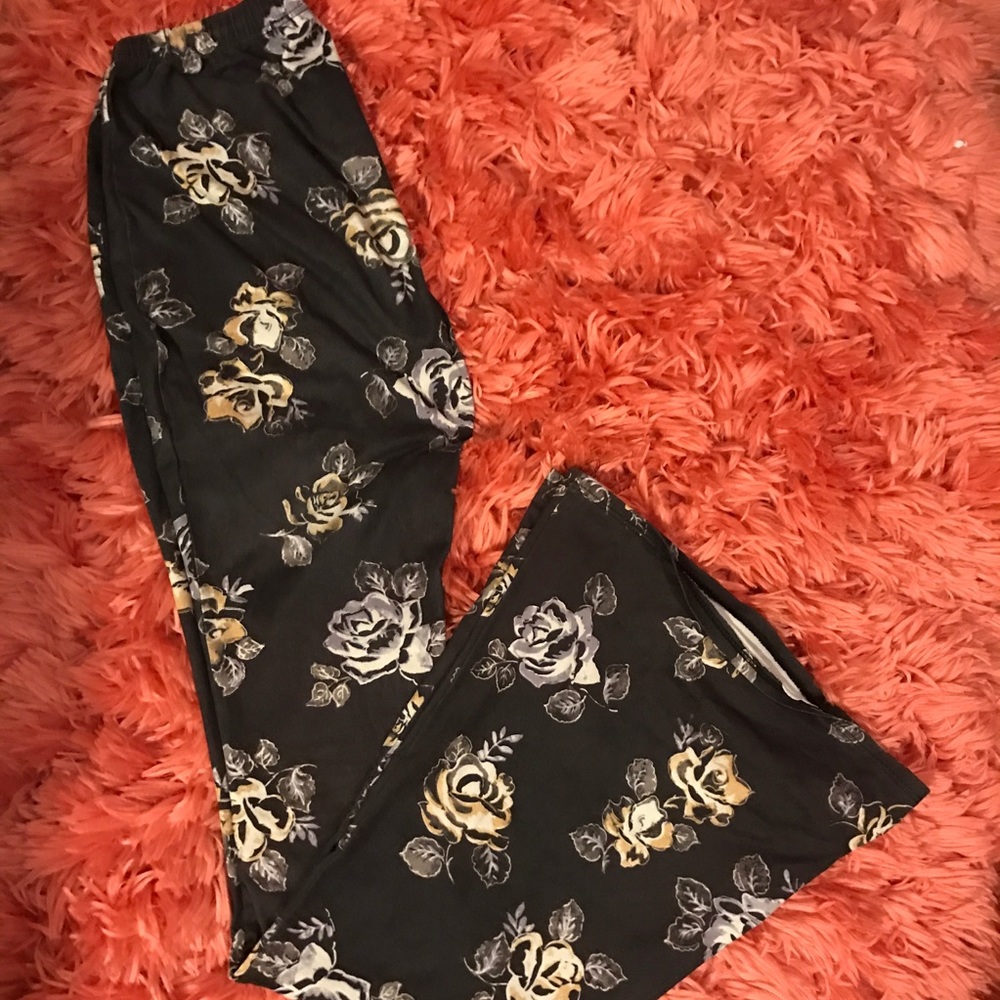 Flare floral print pants